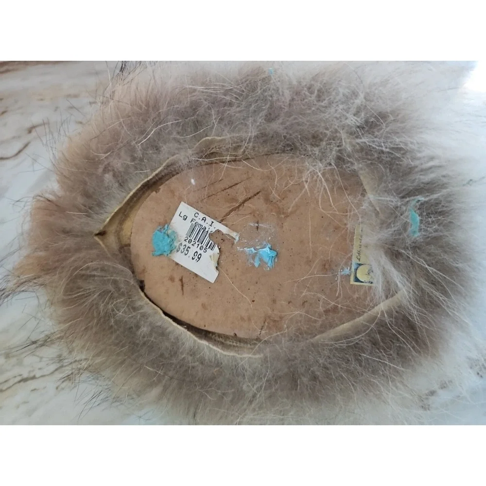 Alaska Art Native Inuit Inupiat FeMale Face Wall Fur Head Indigenous Vintage